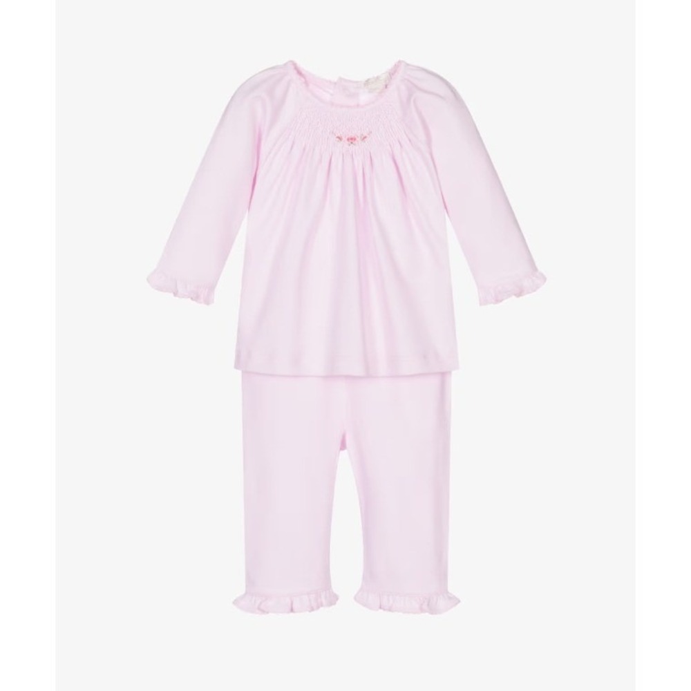 Kissy Kissy 9 months Pink White Polka Dot 100% Pima Cotton Bishop Trouser Set